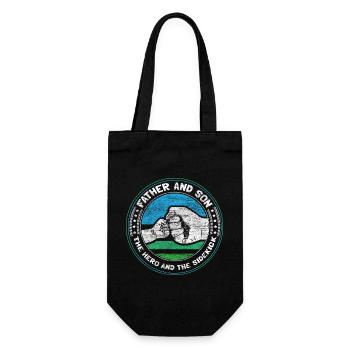 Father Son Birth Family Gift - Gift Bag for Bottles - black - Front