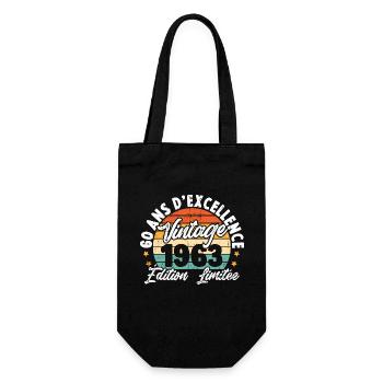 Vintage Cadeau D'anniversaire 60 Ans Vintage 1963 - Sac à bouteille - noir - Devant