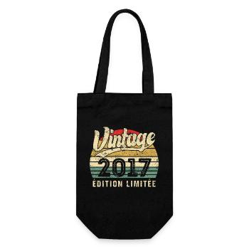 Vintage Geburtstagsgeschenk 2017 Limited Edition - Geschenkbeutel für Flaschen - Schwarz - Vorne