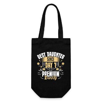 Beste Tochter Eltern Niedlich Geschenk - Geschenkbeutel für Flaschen - Schwarz - Vorne