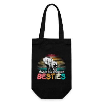 Mother Daughter Best Friends - Gift Bag for Bottles - black - Front