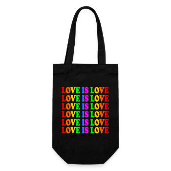 Love is love - Geschenkbeutel für Flaschen - Schwarz - Vorne