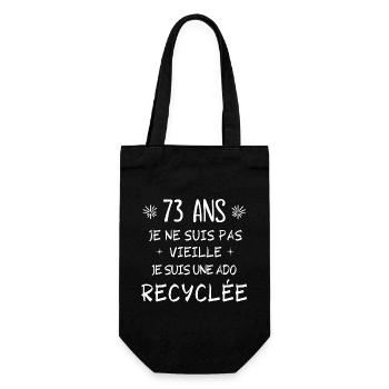 ado recyclée, anniversaire 73 ans, j'ai 73 ans - Sac à bouteille - noir - Devant