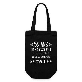 ado recyclée, anniversaire 53 ans, j'ai 53 ans - Sac à bouteille - noir - Devant