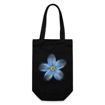 Forget Me Not – Delicate Floral Illustration - Gift Bag for Bottles - black - Front