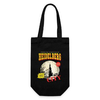 Heidelberg Deutschland Stadt Skyline Vintage Retro - Geschenkbeutel für Flaschen - Schwarz - Vorne