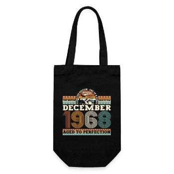 Original December 1968 54th Birthday Gift - Gift Bag for Bottles - black - Front