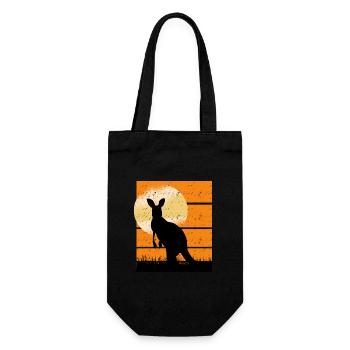 Cangaroo in Sunset retro - Gift Bag for Bottles - black - Front
