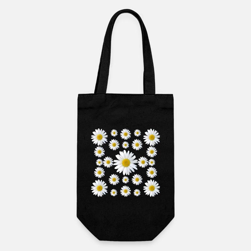 marguerites fleur marguerite fleur florale - Sac à bouteille - noir