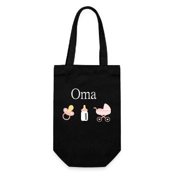 Oma 2023 Geburt Mädchen Vorlage personalisierbar - Geschenkbeutel für Flaschen - Schwarz - Vorne
