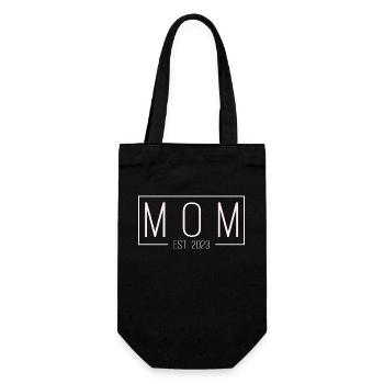 Mom established 2023 white - Geschenkbeutel für Flaschen - Schwarz - Vorne
