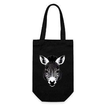 Fun Zebra Cartoon lustig Natur Tier Safari 1 - Geschenkbeutel für Flaschen - Schwarz - Vorne