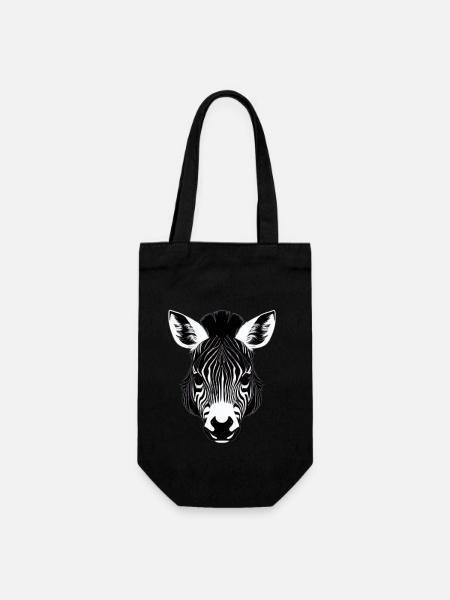 Fun Zebra Cartoon Funny Nature Animal Safari 1 - Sac à bouteille - noir