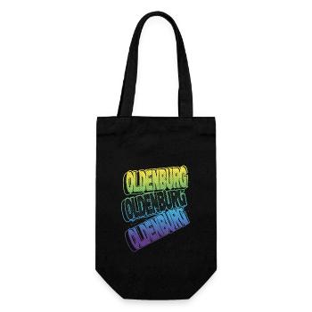 Oldenburg Deutschland Stadt Schrift Skyline Heimat - Geschenkbeutel für Flaschen - Schwarz - Vorne