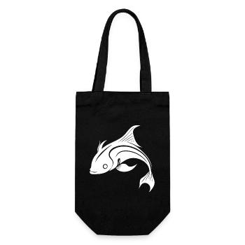 Koi Carp - Sweet elegant carp fish - Gift Bag for Bottles - black - Front