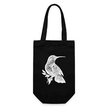 Exotischer Tattoo Kolibri Tribal Style Flügel - Geschenkbeutel für Flaschen - Schwarz - Vorne