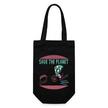 Save the planet trust the alien - Sac à bouteille - noir - Devant