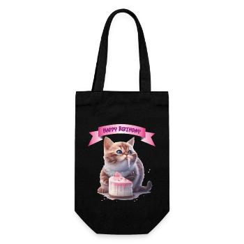 Joyeux anniversaire chaton cadeau - Sac à bouteille - noir - Devant