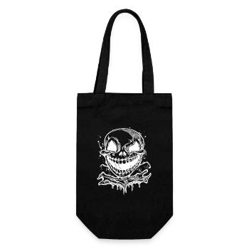 Laughing Halloween Tattoo Skull - Gift Bag for Bottles - black - Front