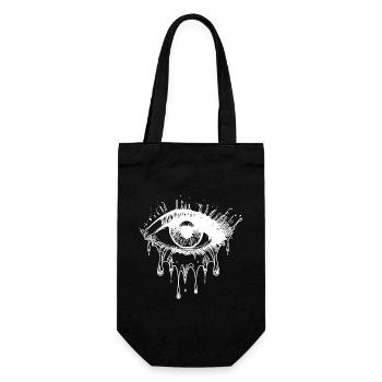 Weinendes Auge Realistischer Tattoo Style - Geschenkbeutel für Flaschen - Schwarz - Vorne