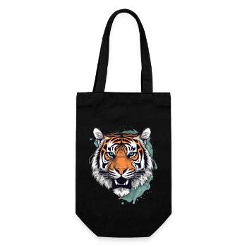 Tiger - Geschenkbeutel für Flaschen - Schwarz - Vorne