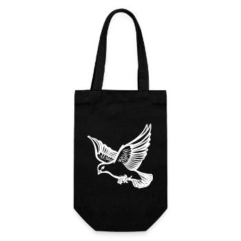 Flying pigeon on large wide wings - Gift Bag for Bottles - black - Front