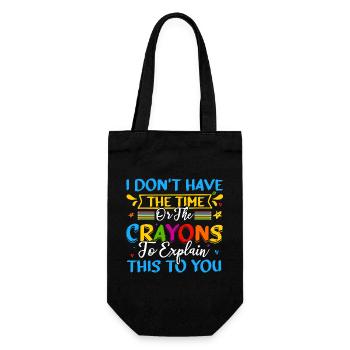 Ich habe weder die Zeit noch die Buntstifte - Geschenkbeutel für Flaschen - Schwarz - Vorne