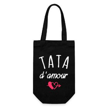 tata d amour / cadeau humour tata - Sac à bouteille - noir - Devant