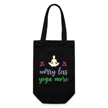 Worry Less Yoga More - Gift Bag for Bottles - black - Front