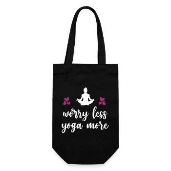 Worry Less Yoga More - Gift Bag for Bottles - black - Front