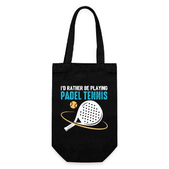 Padel Id Rather Be Playing Padel Tennis - Gift Bag for Bottles - black - Front