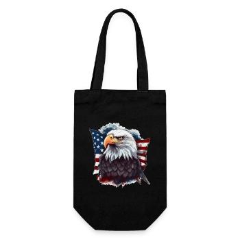 Pygargue à tête blanche américain avec drapeau des États-Unis - Sac à bouteille - noir - Devant