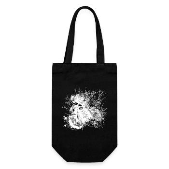 Biker with Helmet Off-Road Riding Splash Style - Gift Bag for Bottles - black - Front