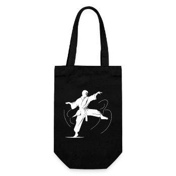 Karate Fighter Martial Arts Competition - Gift Bag for Bottles - black - Front