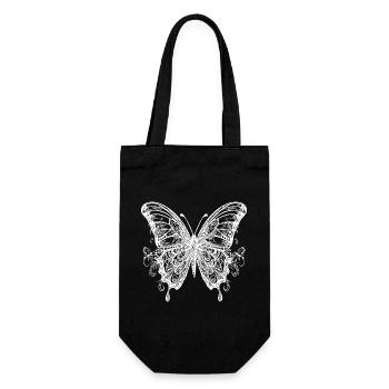 Tattoo Style Schmetterling mit Flügeln - Geschenkbeutel für Flaschen - Schwarz - Vorne