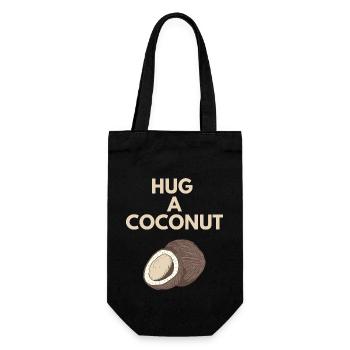 HUG A COCONUT - Gift Bag for Bottles - black - Front