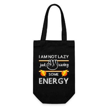 I'm not lazy, I'm just saving energy, sloth; - Gift Bag for Bottles - black - Front