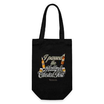Malt Whiskey T Shirt Spruch Maltiple Choice - Geschenkbeutel für Flaschen - Schwarz - Vorne