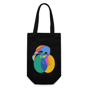cyclist aura abstract circle geometric drawing - Gift Bag for Bottles - black - Front