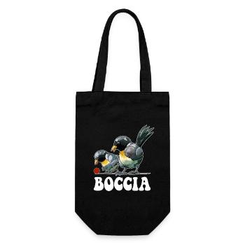 Boccia player bird with boccia balls Boccia - Gift Bag for Bottles - black - Front