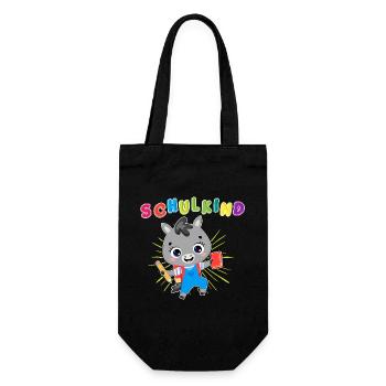 Stilvoll ins Schulleben! Unser Einschulungs-Design - Geschenkbeutel für Flaschen - Schwarz - Vorne