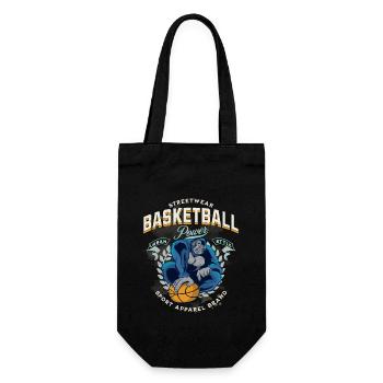Basketball Gorilla Basketballspieler Vintage Retro - Geschenkbeutel für Flaschen - Schwarz - Vorne