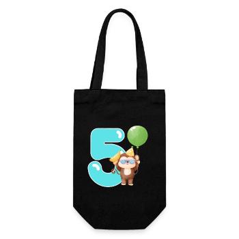 5. Geburtstag. 5 Jahre Geburtstagsgeschenk - Geschenkbeutel für Flaschen - Schwarz - Vorne