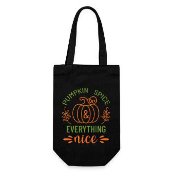 Pumpkin Spice And Everything Nice. Thanksgiving. - Gift Bag for Bottles - black - Front
