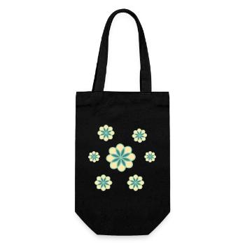 Blumen - Geschenkbeutel für Flaschen - Schwarz - Vorne