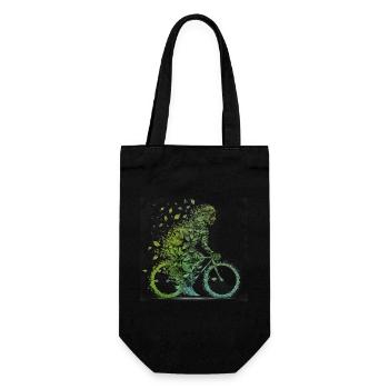 Fahrrad fahren Umweltschutz CO2 Abdruck Fitness - Geschenkbeutel für Flaschen - Schwarz - Vorne