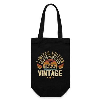 Vintage 1955 Retro 1955 Birthday Gift - Gift Bag for Bottles - black - Front
