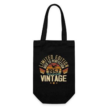 Vintage 1957 Retro 1957 Birthday Gift - Gift Bag for Bottles - black - Front