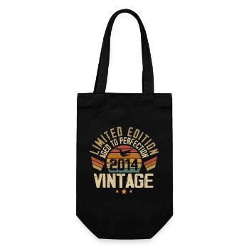 Vintage 2014 Retro Birthday Gift 2014 - Gift Bag for Bottles - black - Front