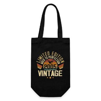Vintage 2005 Retro 2005 Birthday Gift - Gift Bag for Bottles - black - Front